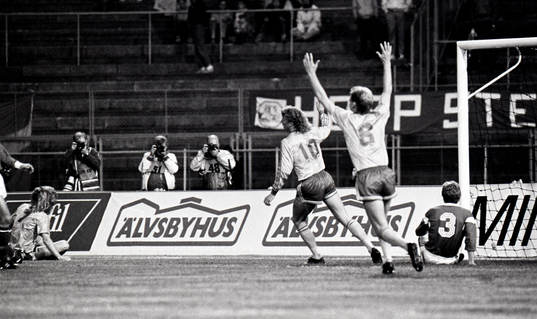 Johnny Ekström och Mats Magnusson, jubel, glädje
