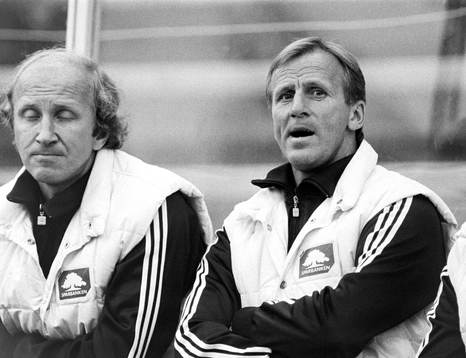 Örebros ledare fr. v Arvi Taaler, Rolf Zetterlund, tränare