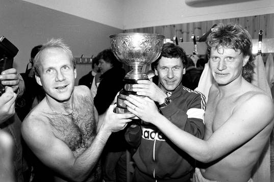 Göteborgs Tord Holmgren, tränare Gunder Bengtsson och