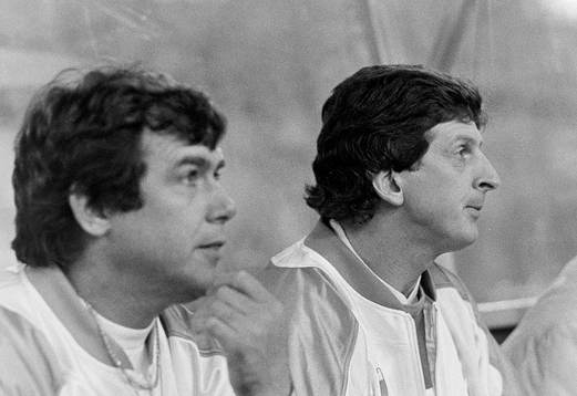 Harry Jönsson och Roy Hodgson, tränare i Malmö