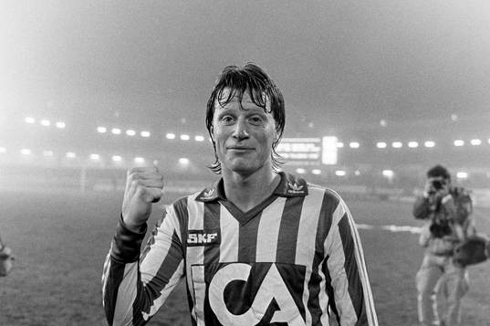 Göteborgs målskytt Stefan Pettersson jublar