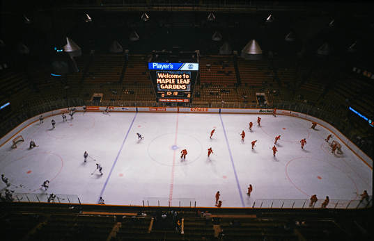 Översikt från läktaren i Maple Leafs Garden