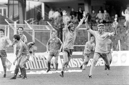Glenn Strömberg och Glenn Hysén, Sverige jublar
