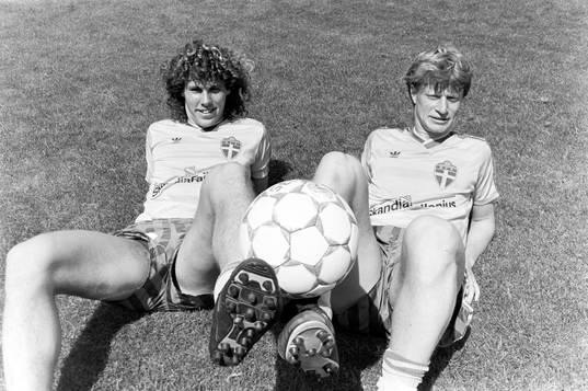 Hans Eskilsson och Stefan Pettersson på träningen