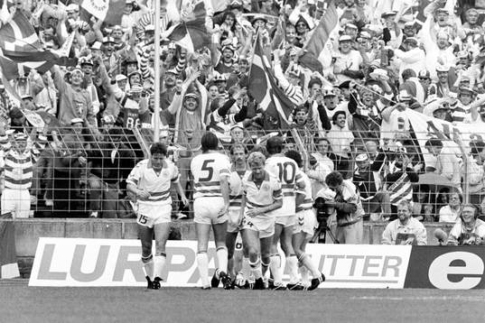 Morten Olsen och Flemming Povlsen, Danmark jublar