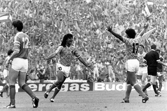 Ruud Gullit och Frank Rikjaard, Holland jublar