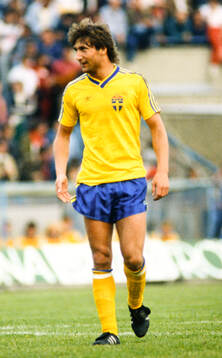 01 Odaterat, cirka 1988. Fotboll, A-landslaget, Sverige -