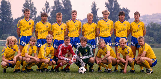 01 Odaterat, cirka 1988. Fotboll, A-landslaget, Sverige
