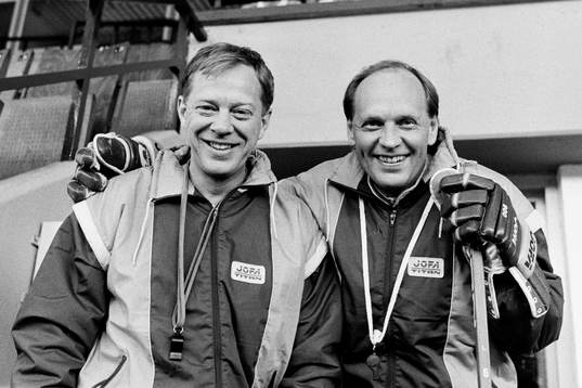 Bengt Ohlson och Tommy Sandlin, förbundskapten, Sverige