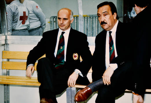 Milans tränare Arrigo Sacchi