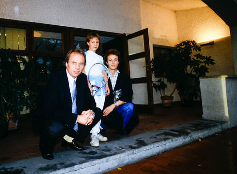 Manager Sven-Goran Eriksson of Fiorentina with his family,