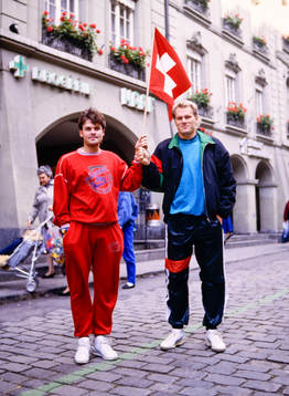 Anders Limpar och Björn Nilsson på stan i Bern