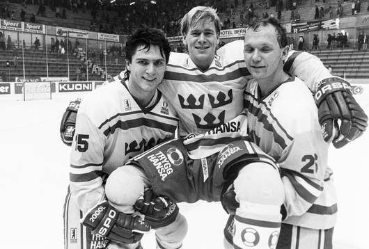 Sveriges målskyttar fr. v Ulf Sandström, Magnus Svensson