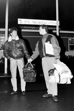 Sulo Vaattovaara och Lars Eriksson, målvakt i Norrköping