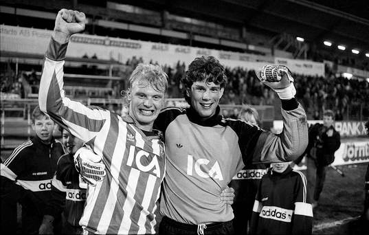 Klas Ingesson och Magnus Verdin, målvakt, Göteborg