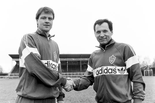Göran Arnberg och Tommy Lindholm, tränare i Brage