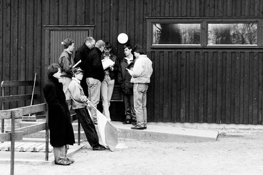 Kurt-Arne Bergstrand, tränare i Markaryd i samtal med