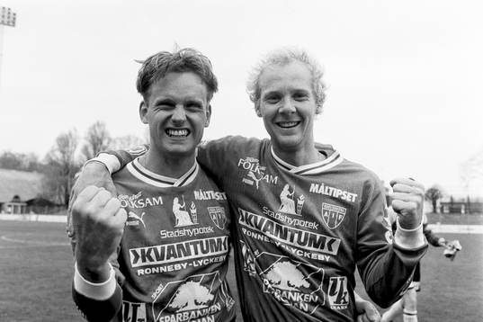 Karlskronas målskyttar Mats Andersson och Joakim Carlsson