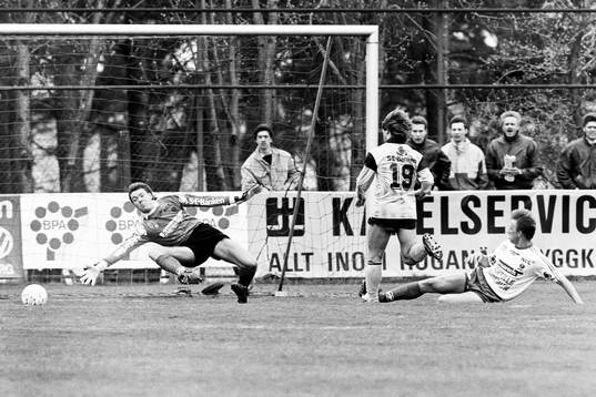 Flemming Pehrson, Mjällby gör mål på Niklas Ferm,