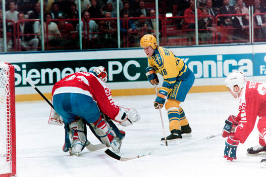Jonas Bergqvist, Sverige fri med Grant Fuhr, målvakt i