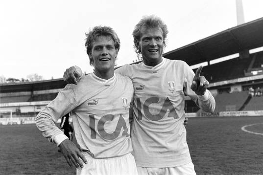Malmös bägge målskyttar Niclas Larsson och Håkan Lindman