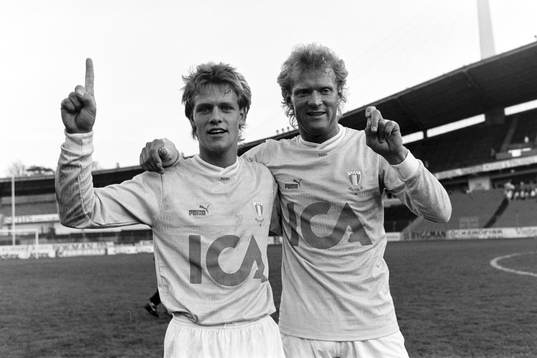 Malmös bägge målskyttar Niclas Larsson och Håkan Lindman