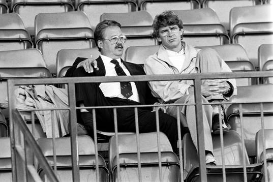 Börje Lantz, agent och Arsene Wenger på träningen