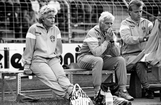 Gunilla Paijkull, förbundskapten och Hans Karlsson