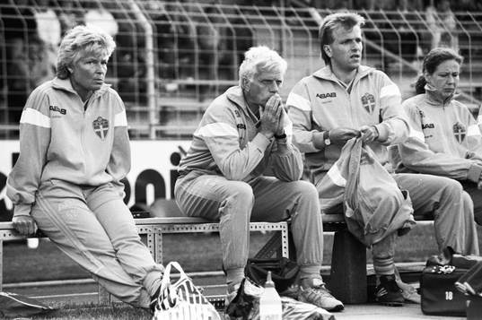 Gunilla Paijkull, förbundskapten och Hans Karlsson