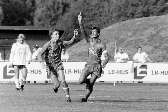 Elfsborgs Stefan Andreasson och Lennart Johansson jublar