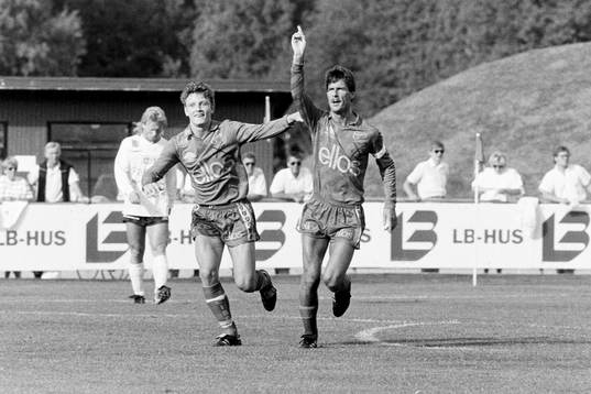 Elfsborgs Stefan Andreasson och Lennart Johansson jublar