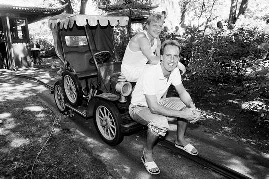 Besök på Tivoli. Tommy Evesson och Mats Nordgren