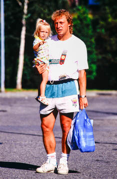 Midfielder Robert Prytz with daughter Karen