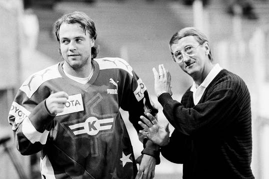 Kent Nilsson och Curt Lindström, tränare i Kloten