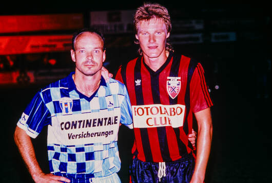 Jan Svensson, FC Wettingen and Peter Lönn, Neuchatel Xamax