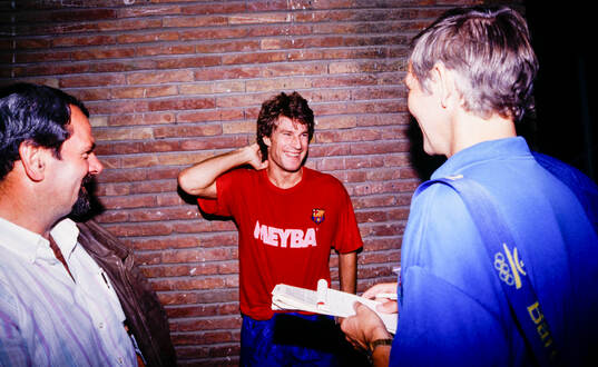 Michael Laudrup talking to the press