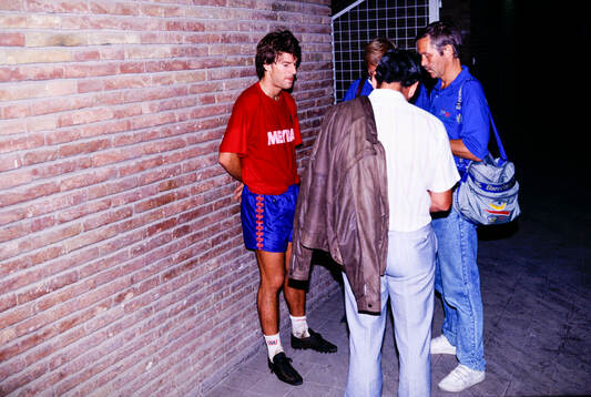 Michael Laudrup talking to the press