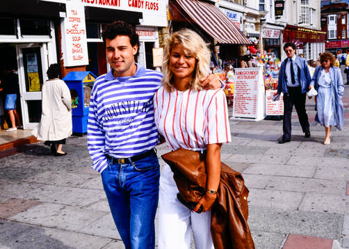 Evertons Stefan Rehn with his girlfriend in Liverpool