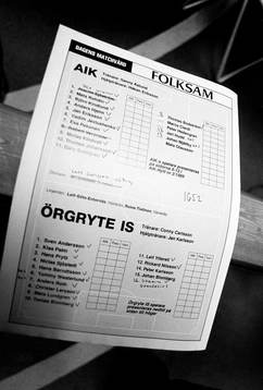 Matchprogram, laguppställning