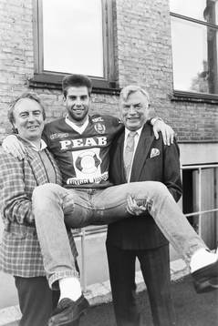 Bo Nilsson, tränare, Jonas Dahlgren och Ingvar Wenehed,