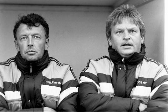 Per-Olof Bild och Hans Backe, tränare i Öster