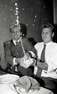 Jubel. Glädje, Firande.  Jonas Thern och Joakim Persson