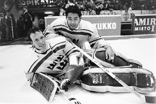 Fredrik Andersson, målvakt och Patrik Erickson, Sverige