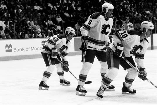 Sergej Makarov, Dana Murzyn och Gary Roberts, Calgary