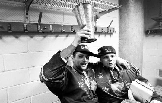 Thomas Eriksson och Rolf Ridderwall, målvakt i Djurgården