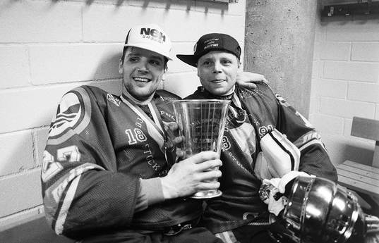 Thomas Eriksson och Rolf Ridderwall, målvakt i Djurgården