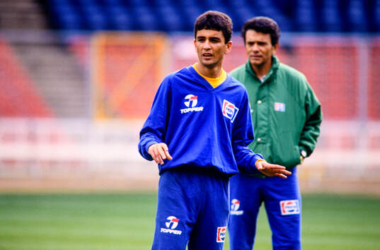 Bebeto. Football, FIFA World Cup 1990, Brazil, training