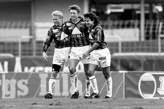 Leif Lundberg, Magnus Gustafsson och Simon Hunt, Gais jublar