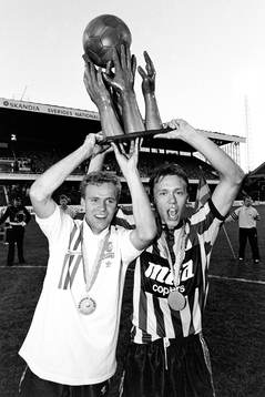 Djurgårdens målskyttar Mikael Martinsson och Krister