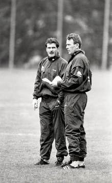 Olle Nordin, förbundskapten och Nisse Andersson, Sverige